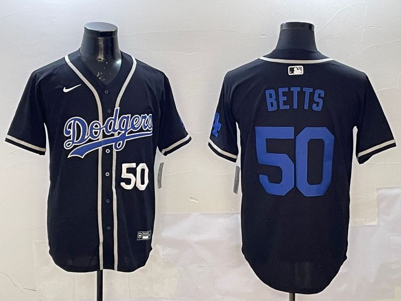Men Los Angeles Dodgers #50 Betts Black Fashion Game 2025 Nike MLB Jersey style 4->los angeles dodgers->MLB Jersey